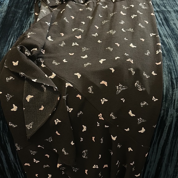 Black Butterfly Wrap Dress - Picture 2 of 3